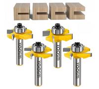 WSOOX Lot de 4 fraises à rainurer pour défonceuse - Tige de 8 mm - Accessoires professionnels - L 3mm-4 mm - 5 mm - 6 mm