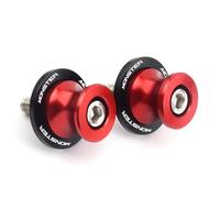 WSOPP Diabolos de Bras Oscillant Moto pour Ducati Monster 696 600 620 797 796 821 937 950 S2R M6 CNC Aluminium avec Logo Protection Châssis Support Béquille Installation Rapide,Red Style