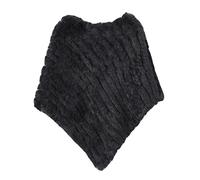 WSPDSD Vraie fourrure tricotée fourrure de lapin poncho gilet gilet mode Wrap manteau Vtg châle dame fourrure naturelle fête de mariage en gros - 9 noir, taille unique WSPDSD20211138