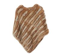 WSPDSD Vraie fourrure tricotée fourrure de lapin poncho gilet gilet mode Wrap manteau Vtg châle dame fourrure naturelle fête de mariage en gros - 5 herbe jaune, taille unique, (WSPDSD20211126)