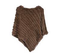 WSPDSD Vraie fourrure tricotée fourrure de lapin poncho gilet gilet mode Wrap manteau Vtg châle dame fourrure naturelle fête de mariage en gros - 13 kaki, taille unique, (WSPDSD20211136)