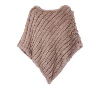 WSPDSD Vraie fourrure tricotée fourrure de lapin poncho gilet gilet mode Wrap manteau Vtg châle dame fourrure naturelle fête de mariage en gros - 14 kaki clair, taille unique 14 Light Khaki