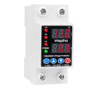 WSPIHO 63 A, protection contre les surtensions et les sous-tensions, stabilisateur de tension 230 V avec écran LCD pour systèmes solaires, installations industrielles et espaces de vie (noir)