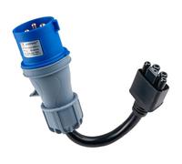 WSPIHO Tesla Adaptateur vers adaptateur CEE 3 broches 32 A, câble d'extension portable CEE 0,3 m, adaptateur Tesla Charger pour EV (3 broches 32 A)