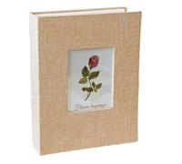WSQHAO 200 Pochettes Album Photo Couverture en Lin Bricolage inscriptible Grand Scrapbook 4x6 Photos Albums à Enfiler pour Photos(Yellow)