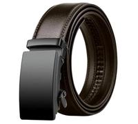 WSQHAO Ceinture en cuir PU for hommes, 2 pièces, grande taille, longue, sangle de, boucle automatique, ceintures jean for Pour Homme(Brown,120cm)