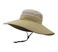 WSQHAO Chapeau De Seau Chapeau de pêcheur d'été à Bord surdimensionné, Maille à séchage Rapide, Casquette de Soleil légère et Respirante for Homme, Chapeau Seau de Grande Taille 60-65cm(Khaki)