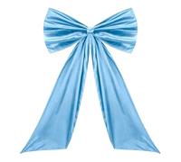 WSQHAO Décorations de fête sur Le thème la Cravate Ruban d'arc géant Satin Décor Grand Ruban Suspendu Bowknot Party Mariage Grande décoration pour Une Fête(Sky Blue)