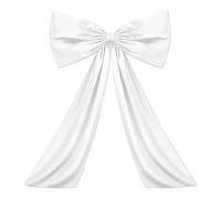 WSQHAO Décorations de fête sur Le thème la Cravate Ruban d'arc géant Satin Décor Grand Ruban Suspendu Bowknot Party Mariage Grande décoration pour Une Fête(White)