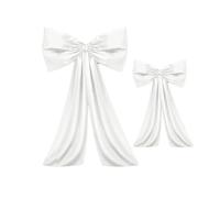 WSQHAO Décorations murales avec nœud en Satin, décorations élégantes de noël, Ensemble for Enterrement Vie Jeune Fille, fête prénatale, Anniversaire, Petite pièce pour Une Fête(White)