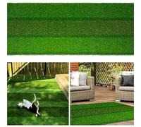 WSQHAO Gazon Artificiel rayé Haute densité de 0,8 Pouce, Imitation Gazon synthétique for intérieur et extérieur pour Balcon(7 x 9Feet)