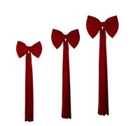 WSQHAO Grand nœud en Velours Rouge for noël, décorations d'arbre de, Pendentif, fête, Maison, hôtel, aménagement fenêtre, Affichage Centre Commercial pour Une Fête(200x65cm)