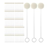 WSQHAO Lot de 100/200 pinceaux ronds en laine avec manche en métal for teinture assistée Pour Teinture Du Cuir(12.5cm-100Pcs)