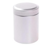 WSQHAO Lot de 2 mini bocaux ronds hermétiques en fer blanc, boîte rangement, petit récipient voyage portable for café, thé, bonbons, fournitures cuisine Pour Le Stockage De Café(Sliver)