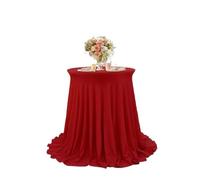WSQHAO Nappe Ronde, Jupe de Table, Couverture Cocktail, for fête d'hôtel, décoration Nappe Mariage pour Table(Red,60x110CM)