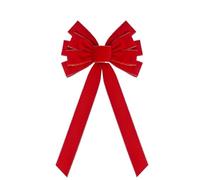 WSQHAO Nœuds de noël Rouges, décorations extérieures, Grande Couronne Velours avec nœud supérieur d'arbre Bord doré Scintillant, décoration Porte d'entrée pour Une Fête