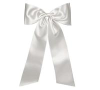 WSQHAO Nœuds géants en Ruban de Satin, 2 pièces, décorations Solides et élégantes for Cadeaux, Murs, fêtes, Mariages, aménagement paysages Plus Encore pour Une Fête(White)