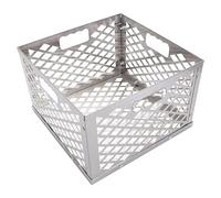 WSQHAO Panier à Charbon De Bois 1 pièces Argent Acier Inoxydable Offset Fumeur Charbon de Bois Foyer Panier Argent Charbon de Bois Panier