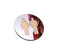 WSQHAO Plaque WC Lot de 3 Autocollants muraux Ronds en Miroir 3D de 5 mm for Porte de Toilettes, décoration d'intérieur Moderne(Silver,8 in (20cm))