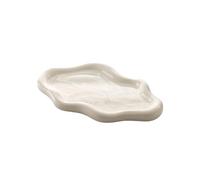 WSQHAO Plat À Bibelots En Céramique, Plateau De Rangement Bijoux, Présentoir, Légère pour Bijoux(Beige,S)