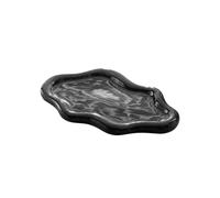 WSQHAO Plat À Bibelots En Céramique, Plateau De Rangement Bijoux, Présentoir, Légère pour Bijoux(Black,S)