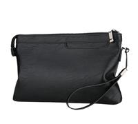 WSQHAO Pochette d'affaires en cuir PU, sacs enveloppe, voyage décontracté, portefeuille for hommes, poche for téléphone portable Pour Affaires(Black,L)