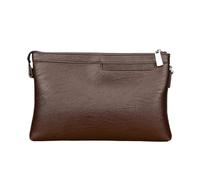 WSQHAO Pochette d'affaires en cuir PU, sacs enveloppe, voyage décontracté, portefeuille for hommes, poche for téléphone portable Pour Affaires(Brown,S)