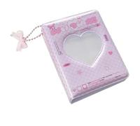 WSQHAO Porte-Cartes Photo Kpop, 2 pièces, 40 Poches, cœur d'amour, Support de Carte Visite Creux, classeur Cartes résistant à l'eau for Idole pour Photos(Color 6)