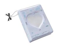 WSQHAO Porte-Cartes Photo Kpop, 2 pièces, 40 Poches, cœur d'amour, Support de Carte Visite Creux, classeur Cartes résistant à l'eau for Idole pour Photos(Color 3)