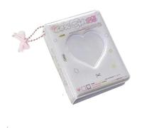 WSQHAO Porte-Cartes Photo Kpop, 2 pièces, 40 Poches, cœur d'amour, Support de Carte Visite Creux, classeur Cartes résistant à l'eau for Idole pour Photos(Color 2)
