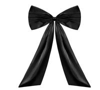 WSQHAO Ruban en Satin, Grand nœud de Coquette Suspendu, Papillon géant, décoration fête d'anniversaire pour Une Fête(Black)