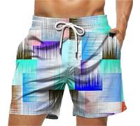 WSQHAO Short de Plage à géométrie Graphique 3D for Homme et Femme, Maillot Bain Vacances, séchage Rapide, décontracté, élégant, for Planche Surf pour Hommes(Mix Color 05,XL)