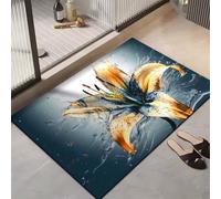 Wsrght Tapis de Bain Antidérapant Absorbant, Tapis Salle de Bain Diatomite Séchage Rapide, Fin, Doux, Lavable, Facile à Nettoyer, Bath Mat pour Douche, Baignoire Lily 160x230cm 3-96