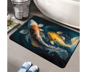 Wsrght Tapis de Bain Antidérapant Absorbant, Tapis Salle de Bain Diatomite Séchage Rapide, Fin, Doux, Lavable, Facile à Nettoyer, Bath Mat pour Douche, Baignoire Pet 140x200cm 3-1226