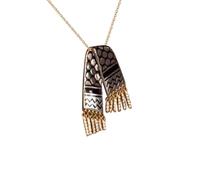 WSRRDRECVHi Collier écharpe palestinienne en émail avec drapeau palestinien en acier inoxydable avec pompons, accessoires de bijoux palestiniens, cadeaux pour femmes et hommes, 1PCS, Métal