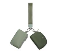 WSRYDJDL Mini portefeuille à fermeture éclair autour de la dragonne pour femme avec double pochette amovible, poche pour pièces de monnaie, porte-clés, petit sac à main, vert, Loisirs, sport, mode,