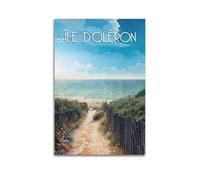 WSSHZXXJ Impression sur toile de paysage rétro de l'île d'Oléron - Décoration murale moderne pour chambre à coucher - 40 x 60 cm