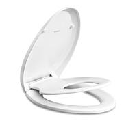 WSSROGY Abattant de toilette avec siège d'apprentissage de la propreté intégré aimanté pour enfants, fermeture lente, plastique, blanc