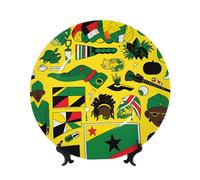 WSSYYBF Assiette décorative en porcelaine anglaise avec éléments jamaïcains de 17,8 cm - Assiettes d'art en céramique avec présentoir pour la maison, la cuisine, le mur ou la table