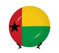 WSSYYBF Assiette décorative en porcelaine anglaise Drapeau de la Guinée-Bissau de 17,8 cm avec présentoir pour la maison, la cuisine, le mur ou la table