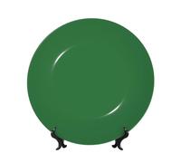 WSSYYBF Assiette décorative en porcelaine anglaise verte de bambou de 25,4 cm avec présentoir pour la maison, la cuisine, le mur ou la table