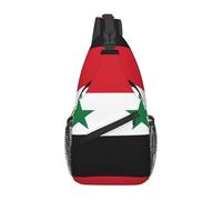 WSSYYBF Drapeau de la République arabe syrienne Sac de poitrine croisé en diagonale. Sac bandoulière réglable et respirant, sac de voyage
