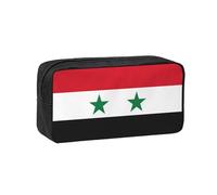 WSSYYBF Drapeau de la République arabe syrienne simple et spacieuse. Grande trousse spacieuse, Oxford 600D avec fermeture éclair pour le travail, le bureau, la mode féminine