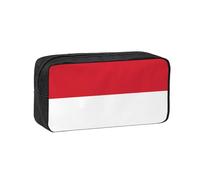 WSSYYBF Grande trousse spacieuse avec motif drapeau de Monaco - Oxford 600D - Fermeture éclair - Pour le travail, le bureau, la mode féminine