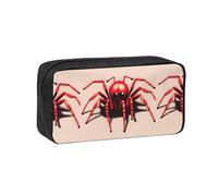 WSSYYBF Jolie petite araignée rouge simple et spacieuse. Grande trousse spacieuse, Oxford 600D avec fermeture éclair pour le travail, le bureau, la mode féminine