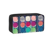 WSSYYBF Palette de couleurs ronde simple et spacieuse. Grande trousse spacieuse, pochette Oxford 600D à fermeture éclair pour le travail, le bureau, la mode féminine