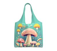 WSSYYBF Pretty Little Champignons Sac fourre-tout en toile Polyester Grande capacité