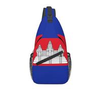WSSYYBF Sac de poitrine croisé avec drapeau du Cambodge en diagonale. Sac bandoulière réglable et respirant, sac de voyage