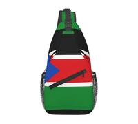 WSSYYBF Sac de poitrine croisé avec drapeau du Soudan du Sud en diagonale. Sac bandoulière réglable et respirant, sac de voyage