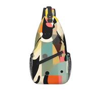 WSSYYBF Sac de poitrine croisé en diagonale avec motif de chat moderne du milieu du siècle. Sac à bandoulière réglable et respirant, sac à bandoulière de voyage